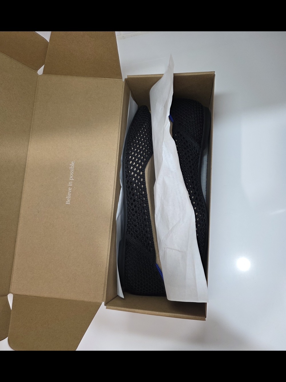 Rothy's The Point II Noir Mesh Flats Women's US 9 Black NWT New in Box - Picture 5 of 7